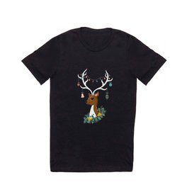 Vintage Inspired Deer with Decorations T Shirt
