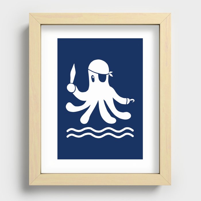 Pirate octopus Recessed Framed Print