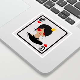 Queen of Hearts- "Maglaro Tayo" Sticker | Retro, Graphicdesign, Graphic, Card, Boardgamedesigns, Cute, Pinayart, Color, Girl, Queen 