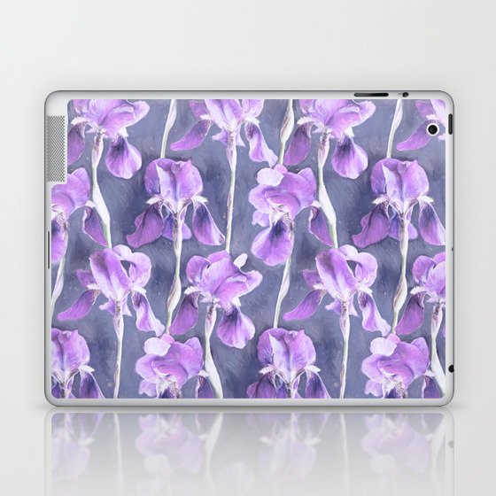 Simple Iris Pattern in Pastel Purple Laptop & iPad Skin