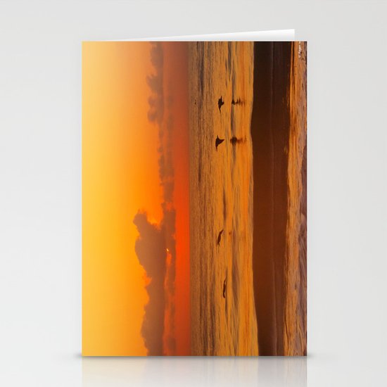 Four Pelican Sunrise Stationery Cards