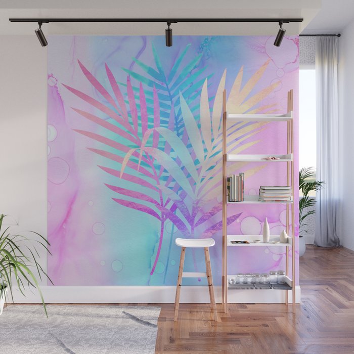 Tropical Breeze palm fronds Wall Mural by glimmersmith ...