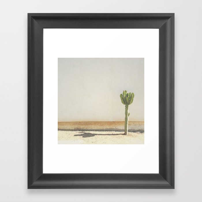 Cactus - Taupe Framed Art Print