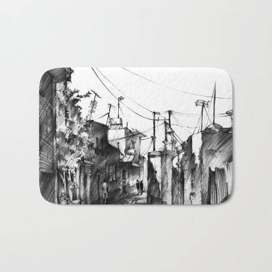 Rhodes backalley Bath Mat