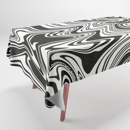 Black White Swirl Liquid Wave Tablecloth