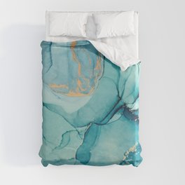 Abstract Turquoise Art Print By LandSartprints Duvet Cover