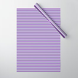 [ Thumbnail: Dark Sea Green, Light Cyan & Dark Violet Colored Stripes Pattern Wrapping Paper ]