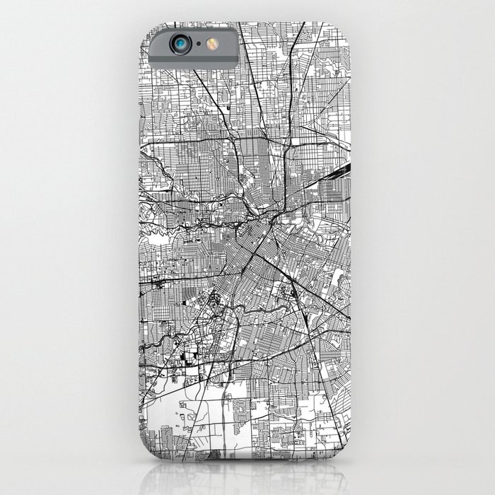 Houston White Map iPhone Case