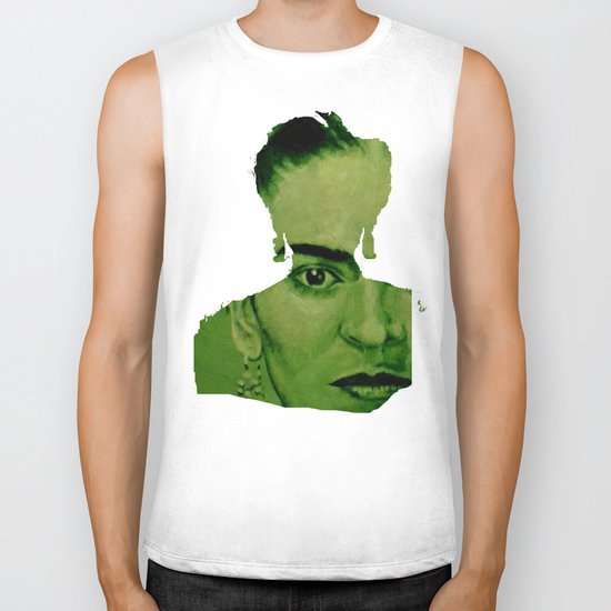 Frida Kahlo - between worlds - green Biker Tank