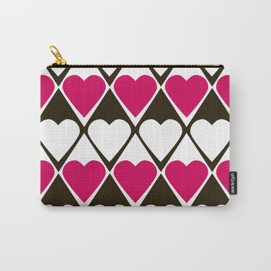 Abstract print with hearts Valentines Day love Carry-All Pouch
