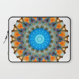 Colorful Blue Aura - Vibrant Mandala Art Laptop Sleeve