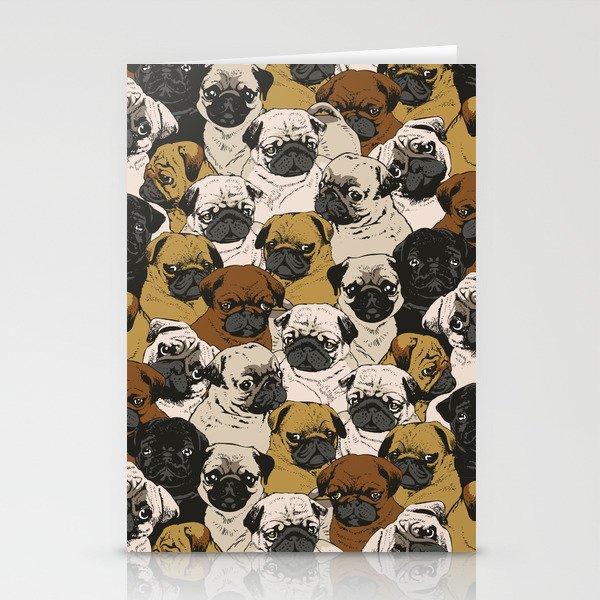 Social Pugs Stationery Cards