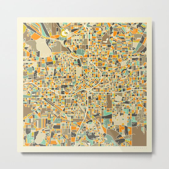 ATLANTA MAP Metal Print