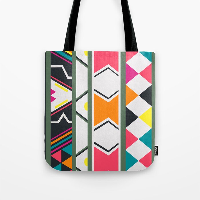 pink and green tote bags