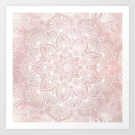 Mandala Yoga Love, Blush Pink Floral Kunstdrucke