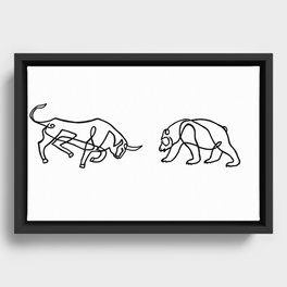 Bull vs Bear Framed Canvas