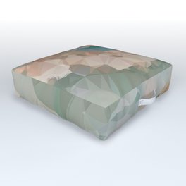 Turquoise Copper Agate Low Poly Geometric Triangles Outdoor Floor Cushion