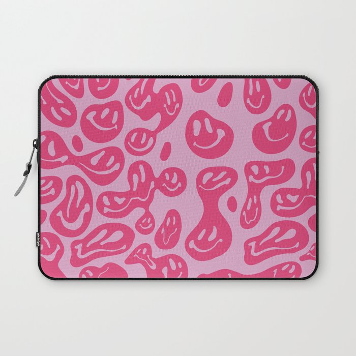 Pink Dripping Smiley Laptop Sleeve