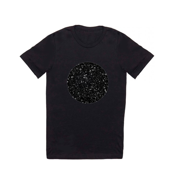Glitter Stars2 - Silver Black T Shirt by LEMAT WORKS | Society6