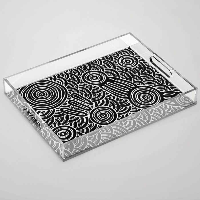 Aboriginal Art Authentic - Meeting Places Acrylic Tray