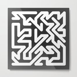 Squiggle Grid Metal Print