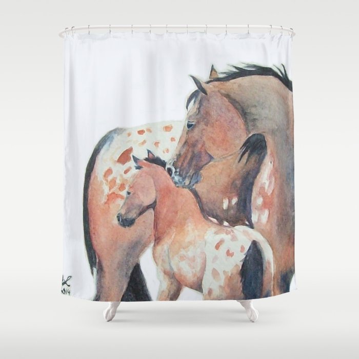Mother's Love Appaloosa Horses Shower Curtain