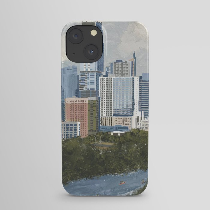 Austin, TX Skyline Painted Illustration iPhone Case