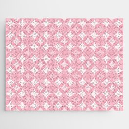 Pink Four Leaf circle tile geometric pattern. Digital Illustration background Jigsaw Puzzle