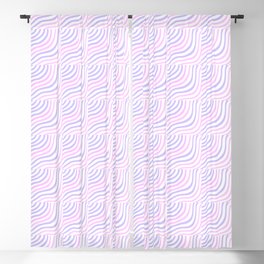 Pastel Pink and Purple Striped Shells Blackout Curtain