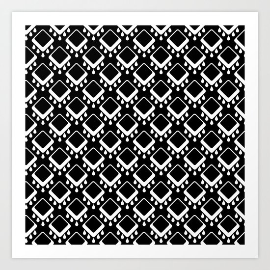 Abstract colorful geometric pattern . Black white . Art Print