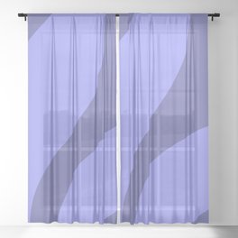 Very Peri Color 2022 Flower Leaves Graphic Design Sheer Curtain