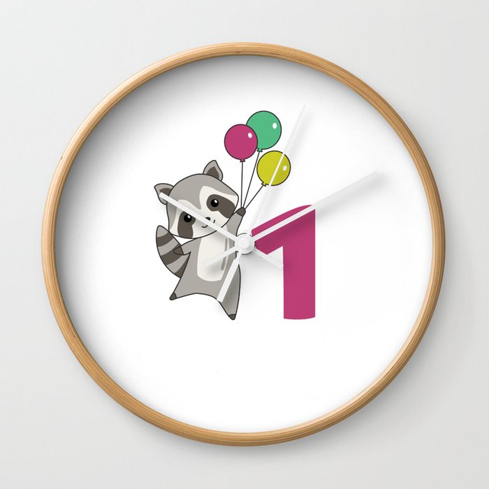 Lion First Birthday Balloons For Kids Wall Clock