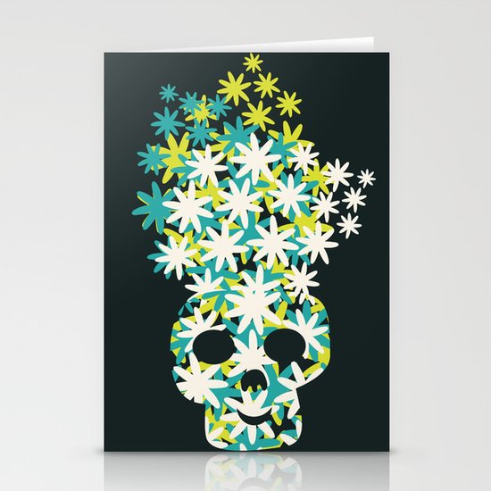 Flowers on the head. Stationery Cards