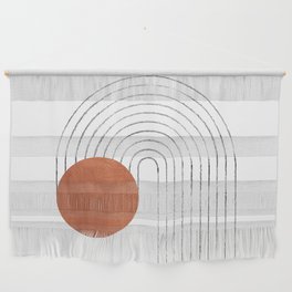 Terracotta circle and curved lines Wall Hanging