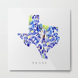 Texas State Bluebonnets Metal Print | Flower, Flowers, Blue, Painting, Modern, Watercolor, Bluebonnets, Botanical, Floral, Usa 
