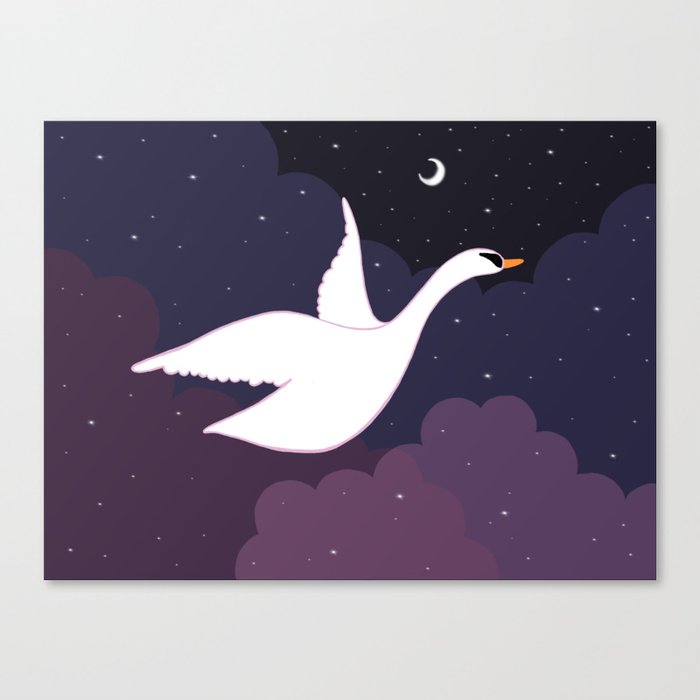 Follow the Pretty Bird Across the Sky Canvas Print