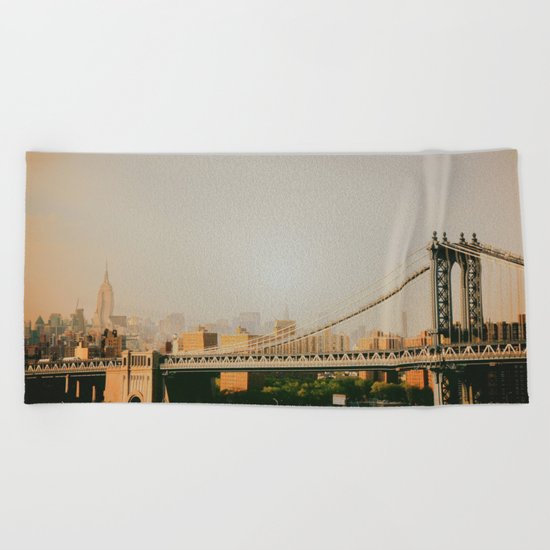 New York City Sunset Beach Towel