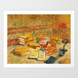 French Novels and a Rose - Van Gogh Art Print