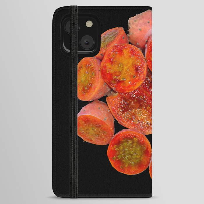 Tropical Red Prickly Pear Fruit Cut Out Vector Art iPhone Wallet Case