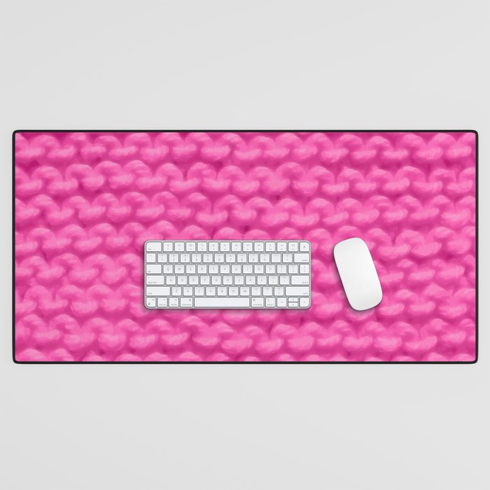 Large Pink Knitting Watercolor Texture #society6 #decor #pink #popart  Desk Mat