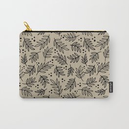 Leaves and Dots Neutral Nature Pattern Carry-All Pouch