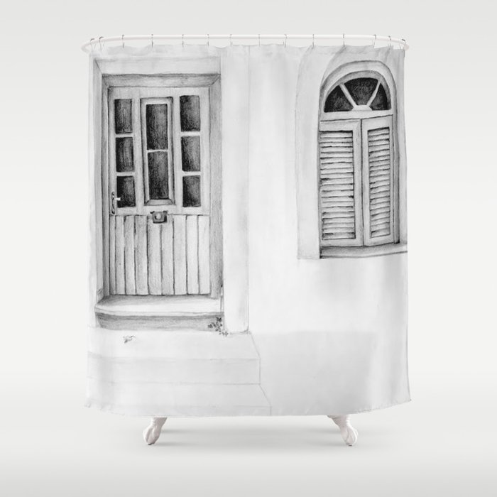 Greek Doorway Shower Curtain