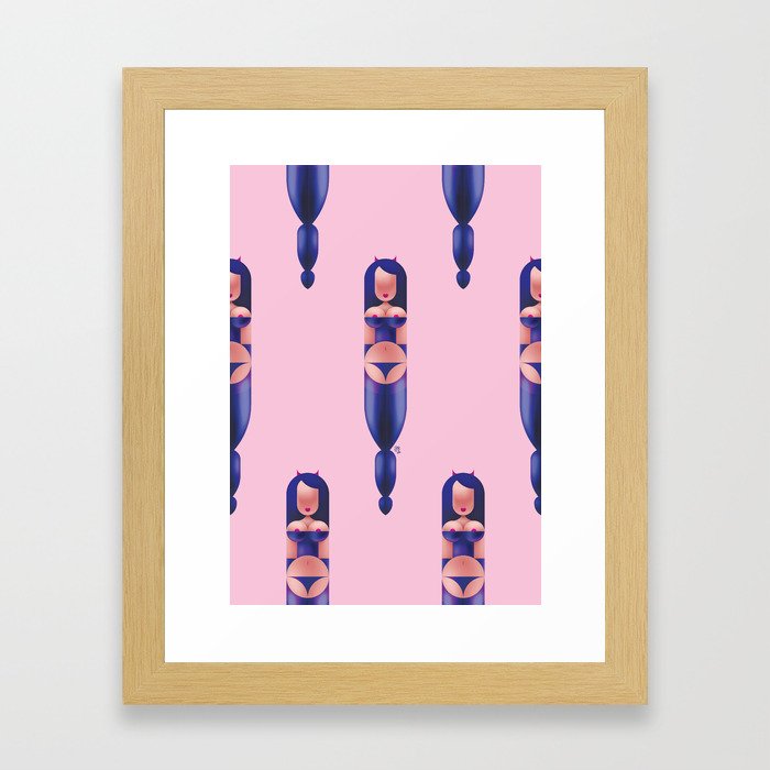 Geometric Pin-Ups - Sabrina Framed Art Print