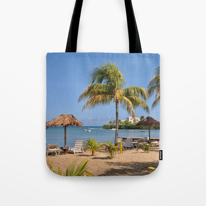 Beach Palm Trees Caribbean Islands Tote Bag