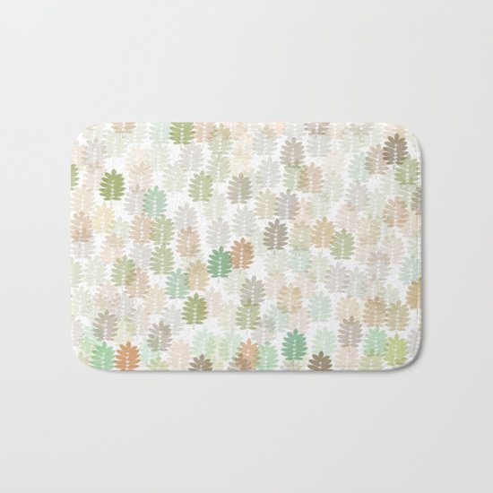 Soft Delicate Colored Leaf Abstract Bath Mat