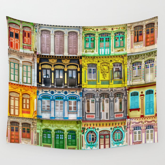 The Singapore Shophouse Wall Tapestry