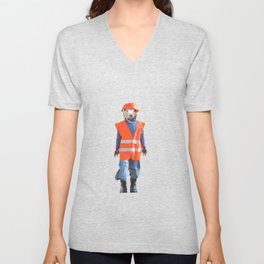 Worker Beaver V Neck T Shirt