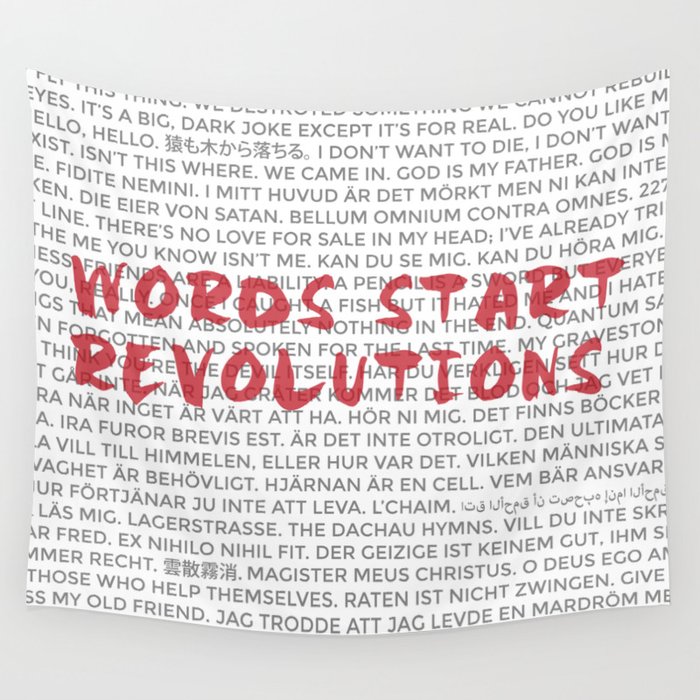 Words Start Revolutions Wall Tapestry