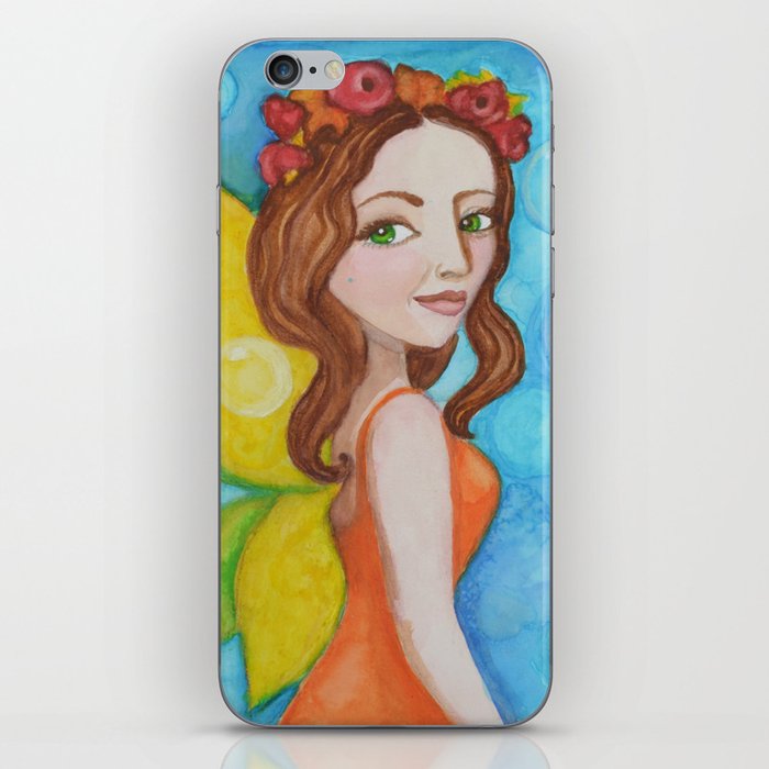 Autumn Fairy with Yellow Wings  iPhone Skin