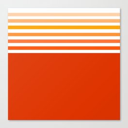Nali Peach - Colorful Retro Stripes Abstract Geometric Minimalistic Design Pattern Canvas Print